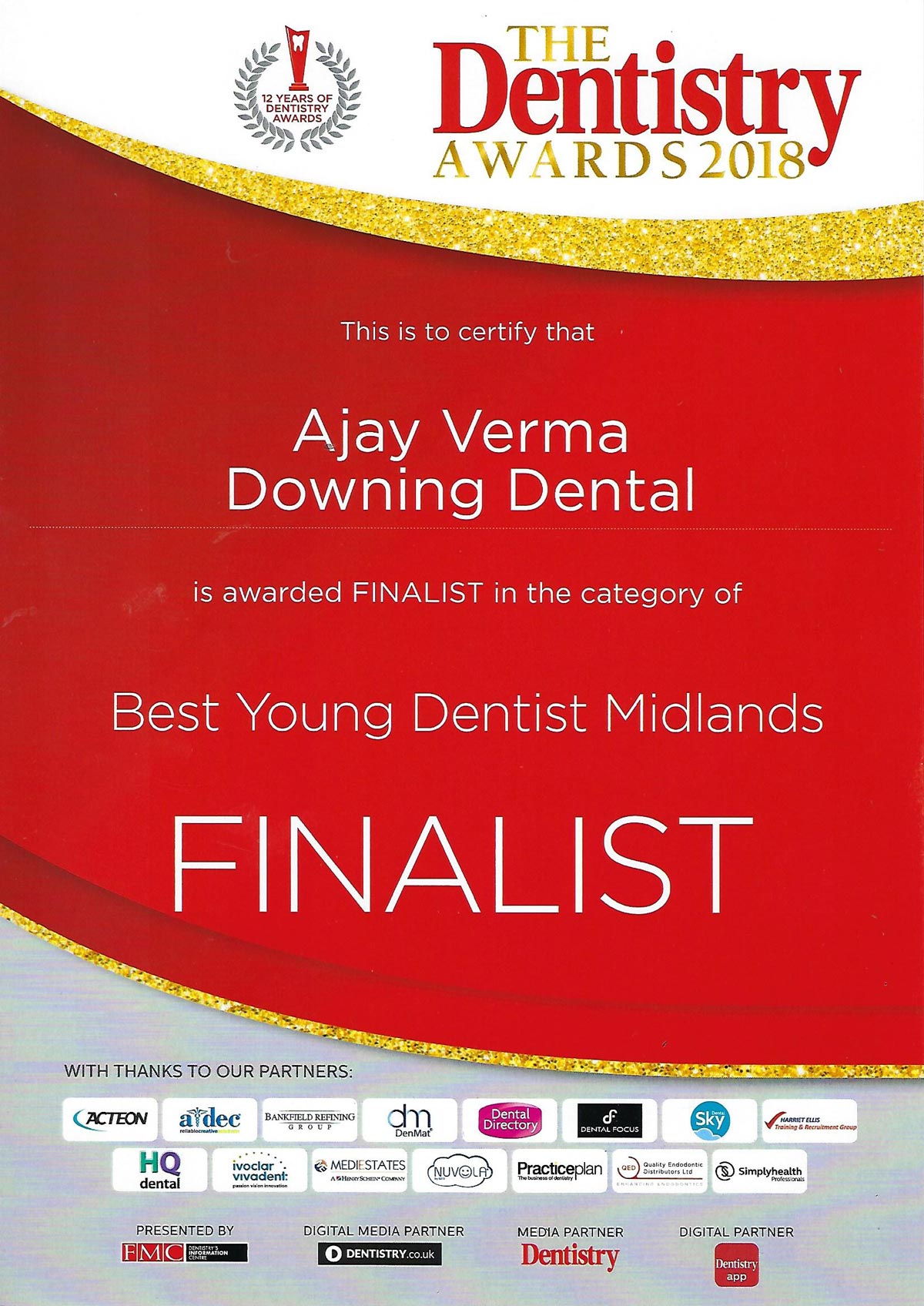 Best young dentist Midlands finalist