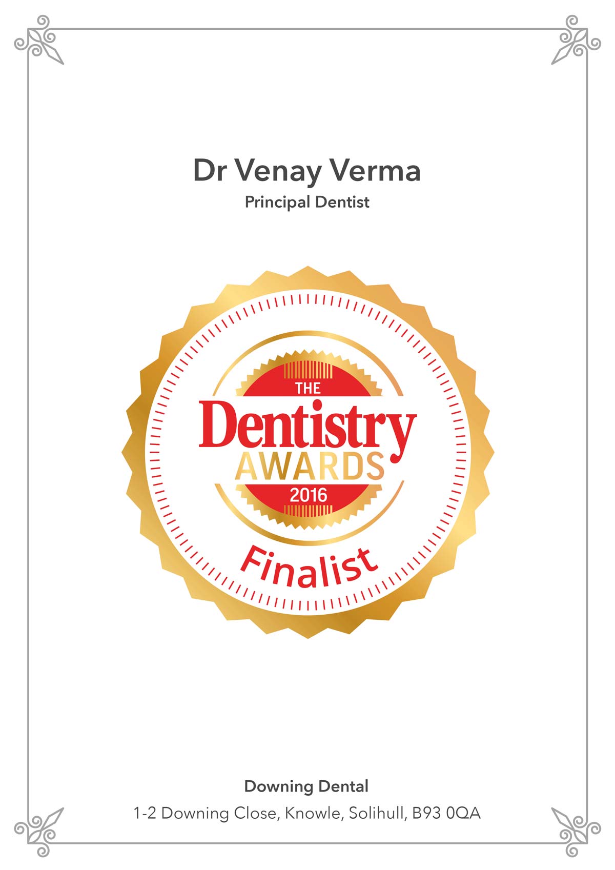 The dentistry awards 2016